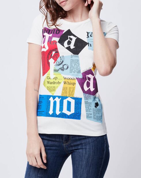 T-Shirt imprimé blanc cassé/multicolore