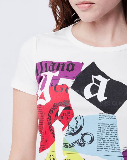 T-Shirt imprimé blanc cassé/multicolore