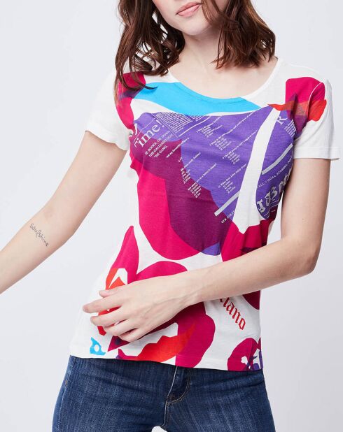 T-Shirt imprimé cassé/multicolore