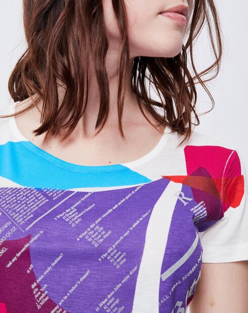T-Shirt imprimé cassé/multicolore