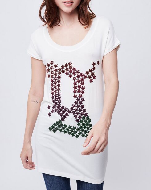 T-Shirt à sequins blanc/rouge/vert