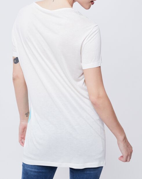 T-Shirt Long imprimé blanc cassé/multicolore