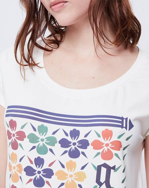 T-Shirt imprimé blanc cassé/multicolore