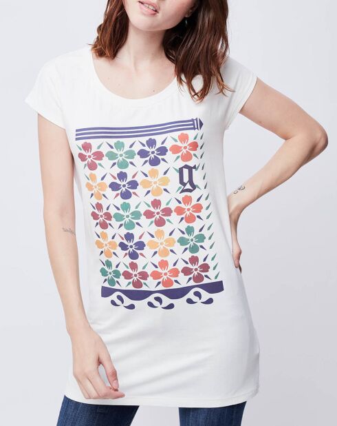 T-Shirt imprimé blanc cassé/multicolore
