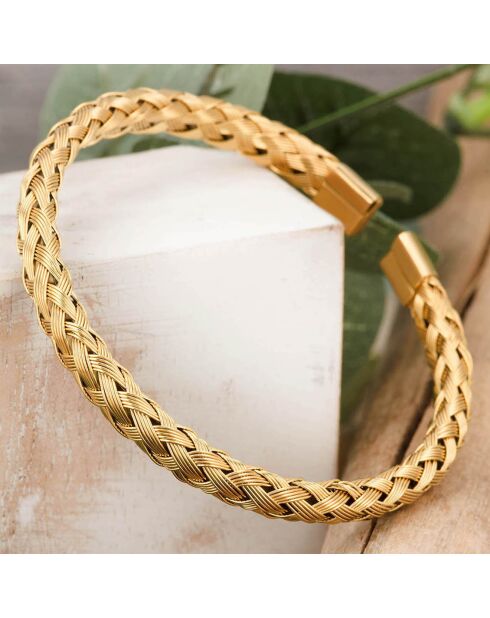 Bracelet jonc Kelvy en Acier doré