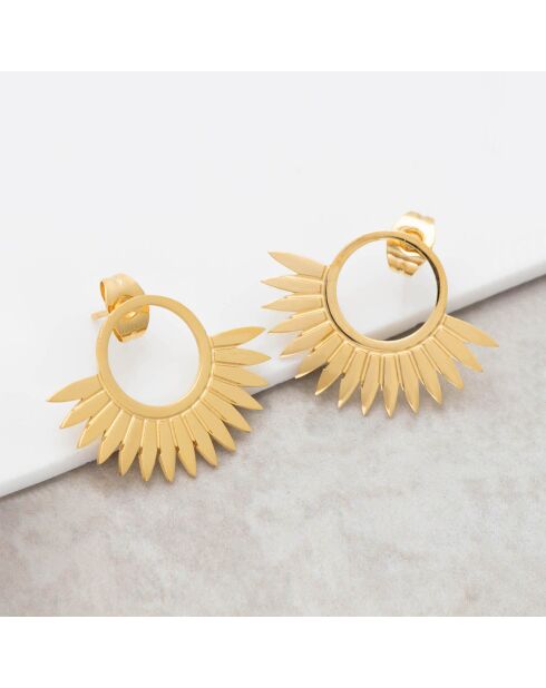 Boucles d'oreilles Jango en Acier doré
