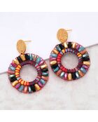 Boucles d'oreilles Valley en Acier doré/multicolore