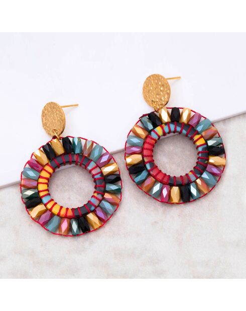 Boucles d'oreilles Valley en Acier doré/multicolore