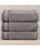 3 toallas de baño gris acero - 50x100 cm