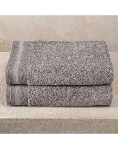 2 stahlgraue Duschlaken - 70x140 cm