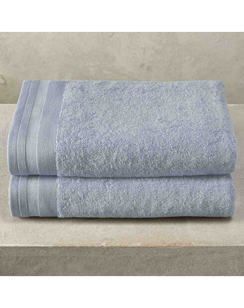 2 ijsblauwe douchelakens - 70x140 cm