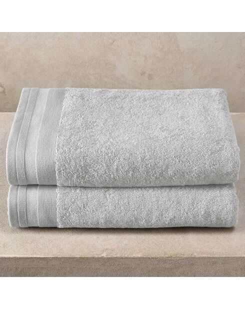 2 silberne Duschlaken - 70x140 cm