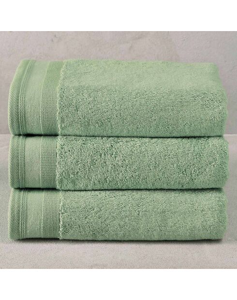 3 Serviettes de toilette vertes - 50x100 cm