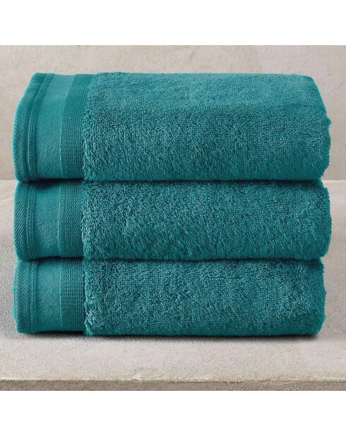 3 Serviettes de toilette vertes - 50x100 cm