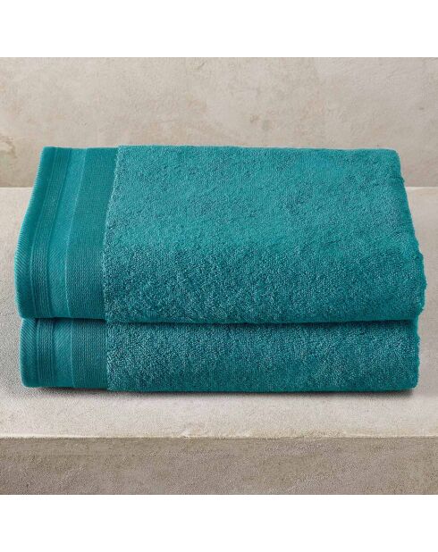 2 Draps de douche verts - 70x140 cm