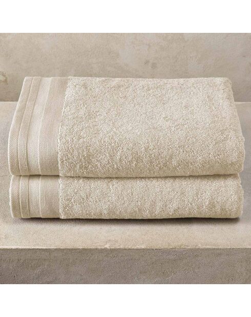 2 Draps de douche sables - 70x140 cm