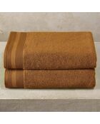 2 Duschtücher, karamellfarben, 70 x 140 cm