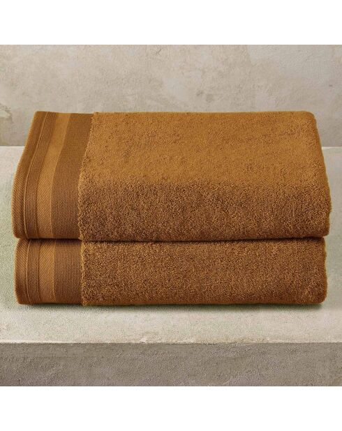 2 karamel douchelakens - 70x140 cm