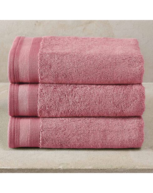 3 Serviettes de toilette roses - 50x100 cm