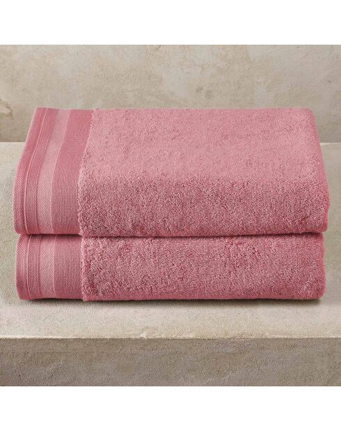 2 rosafarbene Duschlaken - 70x140 cm