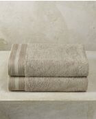 2 Draps de douche taupe - 70x140 cm