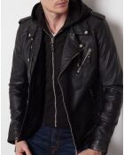 Barry schwarze Lederjacke