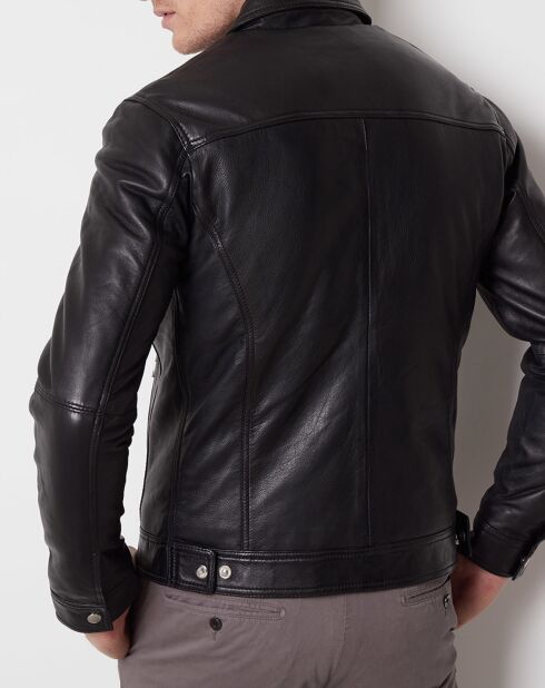 Veste en Cuir Clément noire