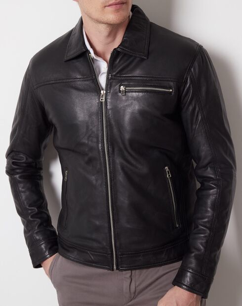 Veste en Cuir Clément noire