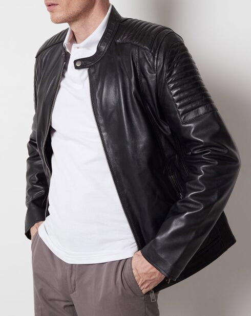Veste en Cuir Diclan noire