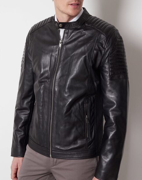 Veste en Cuir Diclan noire