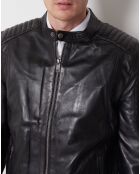 Veste en Cuir Diclan noire