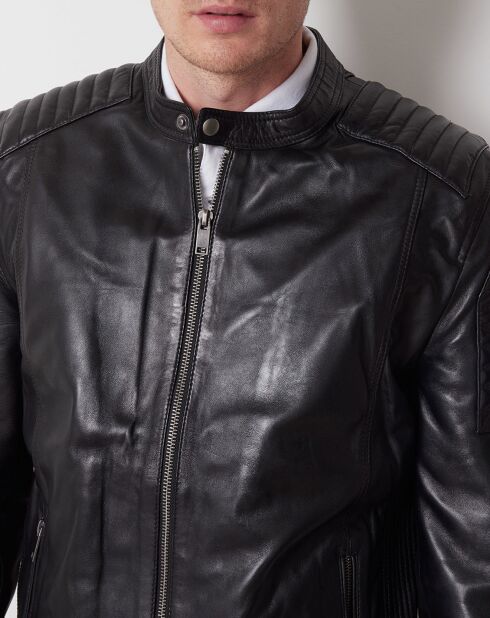 Veste en Cuir Diclan noire
