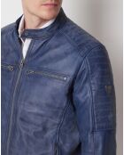 Veste en Cuir Felix vintage bleue