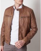 Veste en Cuir Felix vintage cognac