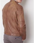 Veste en Cuir Felix vintage cognac