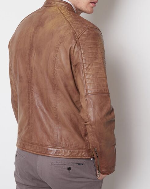 Veste en Cuir Felix vintage cognac