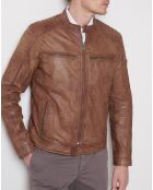 Veste en Cuir Felix vintage cognac