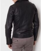 Veste en Cuir Milan noire