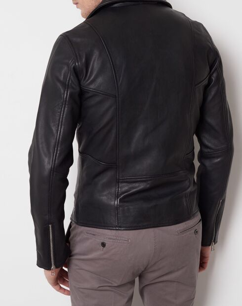 Veste en Cuir Milan noire