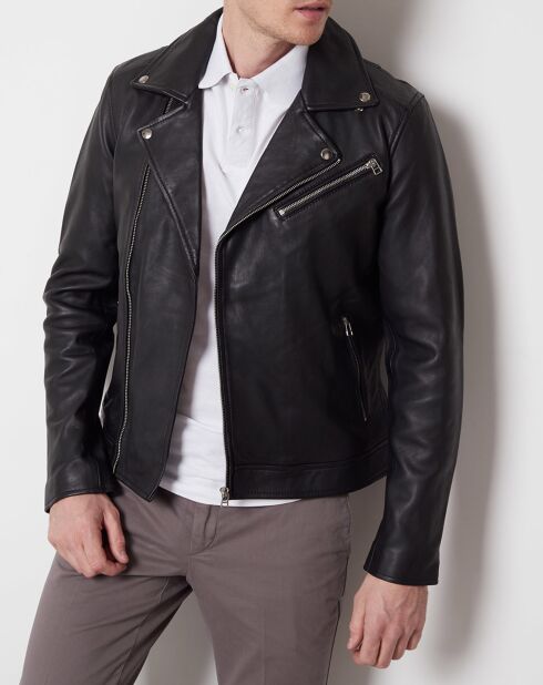 Veste en Cuir Milan noire