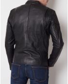 Veste en Cuir Qasim noire