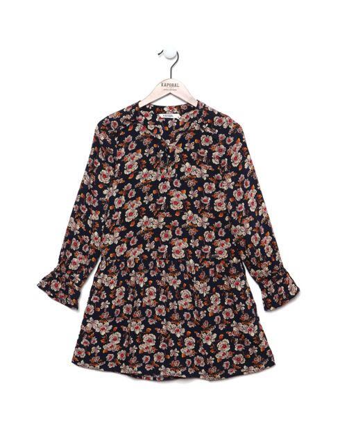 Robe Teo imprimé fleuri marine/multicolore
