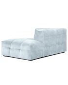 Méridienne velours Droite Vesta bleu clair - 170x102x68 cm