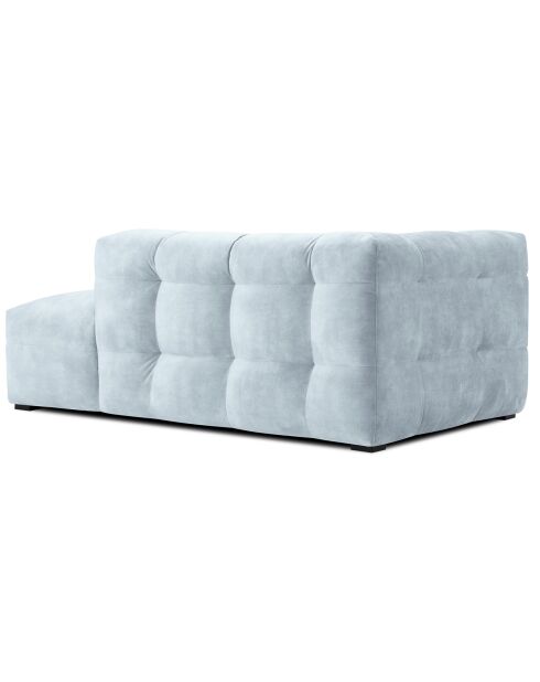 Méridienne velours Droite Vesta bleu clair - 170x102x68 cm