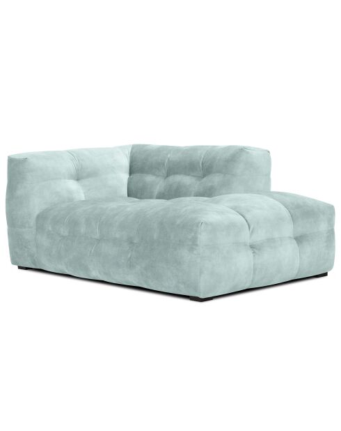 Méridienne velours Droite Vesta menthe - 170x102x68 cm