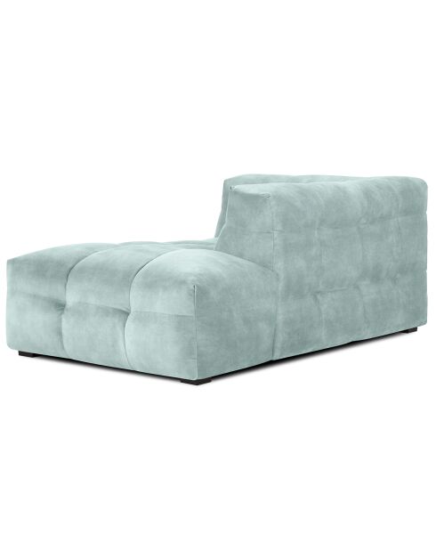 Méridienne velours Droite Vesta menthe - 170x102x68 cm