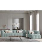 Méridienne velours Droite Vesta menthe - 170x102x68 cm