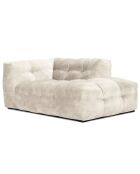 Méridienne velours Droite Vesta beige - 170x102x68 cm