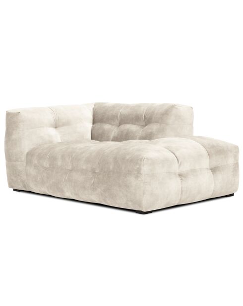 Méridienne velours Droite Vesta beige - 170x102x68 cm