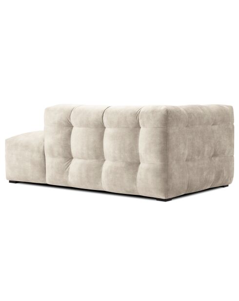 Méridienne velours Droite Vesta beige - 170x102x68 cm